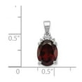 thumbnail image 3 of Auriga Fine Jewelry 925 Sterling Silver Rhodium Garnet & Diamond Pendant for Women (L-17mm, W-8mm), 3 of 6