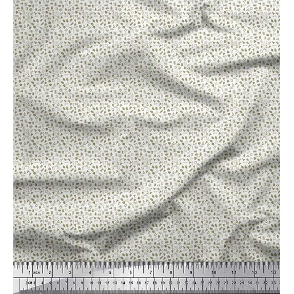 Soimoi Cotton Duck Fabric Ambulance,Doctor Equipments & Heart Shirting Printed Craft Fabric by The Yard 56 Inch Wide
