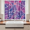 thumbnail image 2 of Ambesonne Abstract Kitchen Curtains, Vibrant Colors Circles, 55"x45", Violet Pink and Blue, 2 of 3