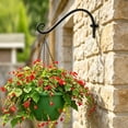 thumbnail image 3 of Outdoor Plants Hook Wall Bracket 12 in, Wrought Iron Hanging Basket Bracket for Flower Planter, Bird Feeder, Lanterns, Wind Chimes, Black, 3 of 4