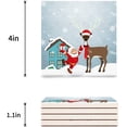 thumbnail image 3 of FMSHPON Merry Christmas Santa Claus Deer Set of 4 Coaster for Drinks, Absorbent Ceramic Stone Coasters Cup Mat with Cork Base for Home Kitchen Room Coffee Table Bar Decor, 3 of 4