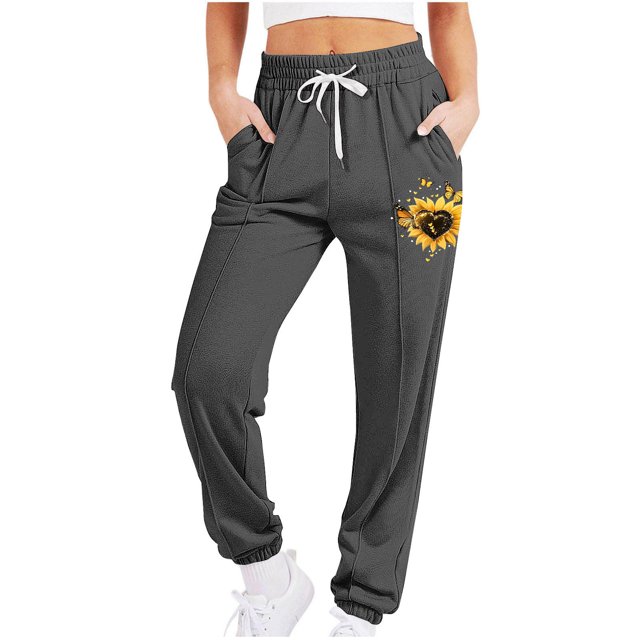 Funicet Women Fallow Fashion Printed Casual Drawstring Sports Ankle Binding Leg Sweatpants