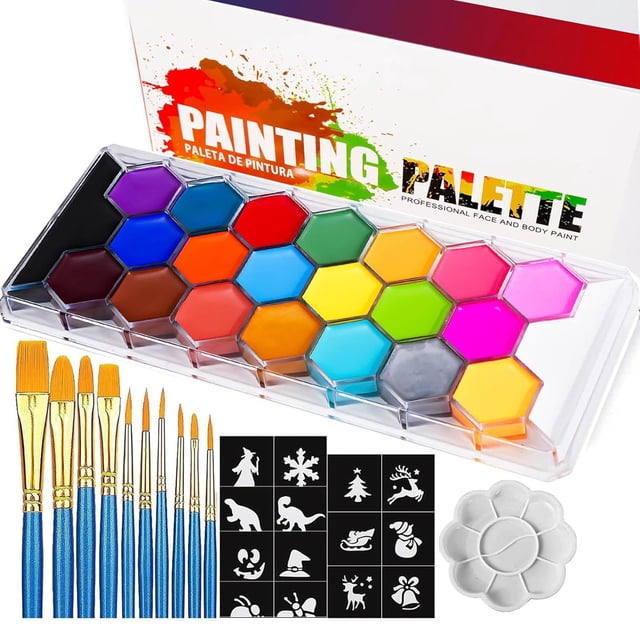 Kit de pintura facial y corporal UNIFULL 22 colores para Halloween
