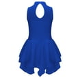 thumbnail image 2 of YONGHS Kids Girls Sleeveless Cutout Back Skirt Leotard Figure Skating Ballet Dance Dress Royal Blue 8, 2 of 7