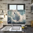 thumbnail image 6 of GZHJMY White Bear Half Window Tier Curtains 36 Inch Blackout Thermal Insulating Kitchen Linen Tier Curtains for Kitchen,Bathroom,Cafe, 6 of 7
