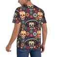 thumbnail image 2 of KLL Skulls and Flowers for Men's Baseball Shirts,Short Sleeve Casual Shirts Button Down Shirt for Men Beach Summer Wedding Shirt-X-Large, 2 of 7