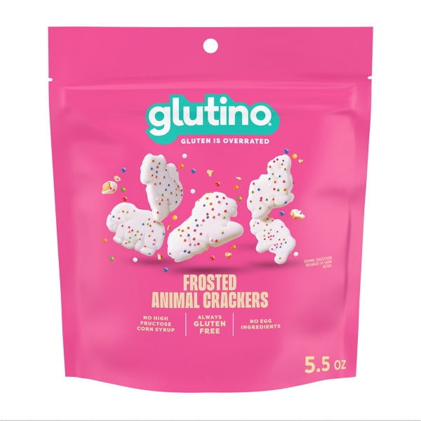 Glutino Gluten Free Frosted Animal Crackers, Gluten Free Snacks, 5.5 oz
