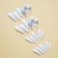 thumbnail image 5 of Fofosbeauty 24 pcs Press-on Acrylic False Nails, Nails Tips Designs 2023,Coffin Diamond White, 5 of 9