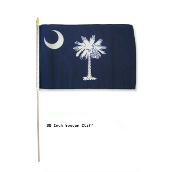 12x18 12"x18" State of South Carolina Stick Flag 30" wood staff