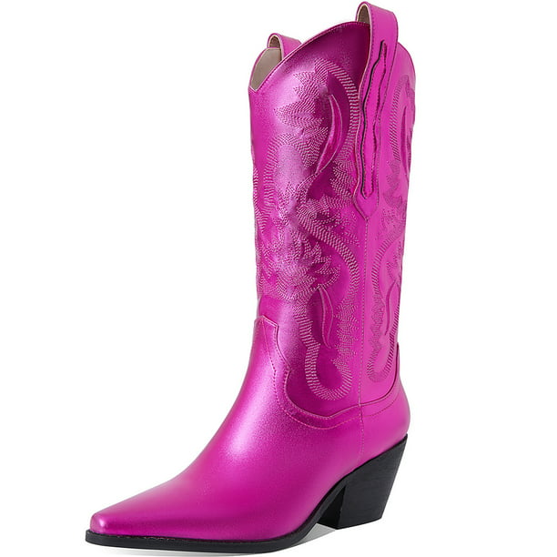 Sarairis Cowboy Boots for Women Western Boots Block Heel Cowgirl Boots ...