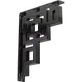 thumbnail image 7 of Ekena Millwork 1 1/2"W x 7 1/2"D x 10"H Eris Wrought Iron Bracket, (Single center brace), Powder Coated Black, 7 of 7