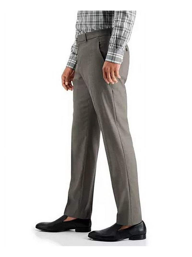 Perry Ellis Men's Slim Fit Non Iron Performance Stretch Heathered Dress  Pants Gray Size 32X30