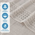 thumbnail image 4 of Superior Cotton Waffle Border Face Towel Washcloth Set of 12, Stone, 4 of 13