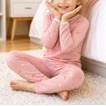 thumbnail image 4 of WIBACKER 2-7 Years Toddler and Little Girls' Long Sleeve Pajamas Set Cotton Top and Pants 2 Piece Sleepwear Pjs - Rainbow, 4 of 14