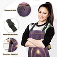 thumbnail image 2 of 5 Pcs Kitchen Set Heat Resistant Oven Mitts and Non-Slip Pot Holders with Adjustable Cooking Apron Abstract Violet Geometric, 2 of 6