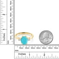 thumbnail image 3 of Gem Stone King 1.60 Ct Green Turquoise White Created Sapphire 18K Yellow Gold Plated Silver Ring (Size 7), 3 of 4