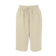 thumbnail image 5 of WERYOUNG Casual Capri Pants For Women Solid Color Elastic Waist Summer Trousers Outdoor Activities Versatile Bottoms, 5 of 5