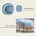 thumbnail image 4 of Modern Accent Chair with Ottoman Set, Comfy Lounge Chair with Footrest, Leisure Barrel Armchair with Golden Metal Legs for Living Room, Bedroom, Reading Room, Home Office, Blue, 4 of 6