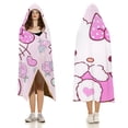 thumbnail image 3 of Hello Kitty Blanket Hoodie, Wearable Blanket, Cloak Hooded Throw Blanket, Soft Warm Fluffy Blankets for Bed Couch Sofa, 3 of 8