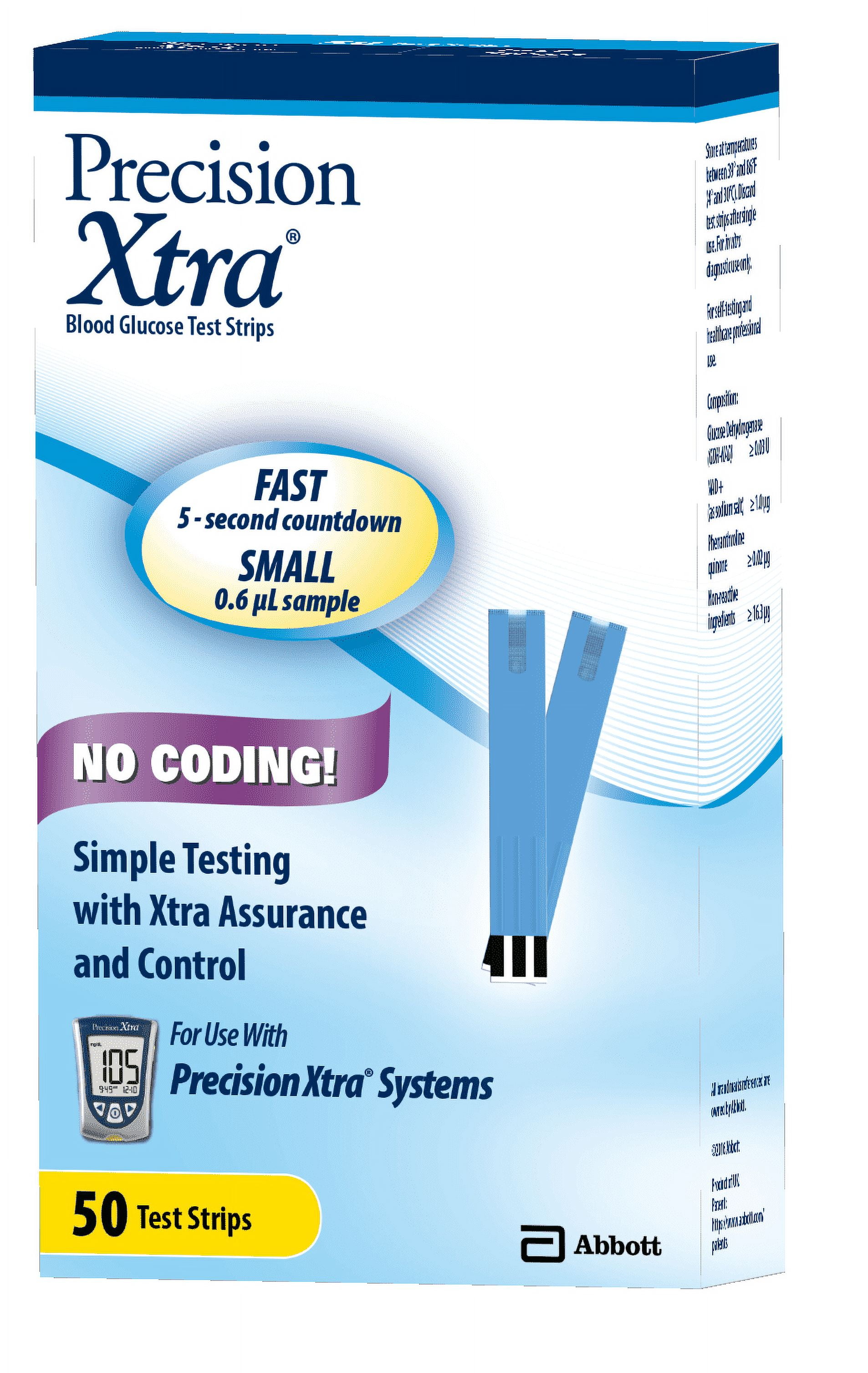 Precision Xtra Blood Glucose Test Strips, 50 Count
