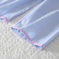thumbnail image 4 of mgoYE Toddler Girl Outfit Sets 4t Toddler Girl Clothes Summer Outfits Ruffled One Shoulder T-Shirt Bow Hem Tops Cute Pants Set(Blue,6-7 Years), 4 of 8