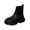 Black, variant on Dasayo Womans Boots Ankle Chunky Wide Calf Black Faux Leather Low Heel Knitted Hiking Boots Womans Shoes 36