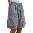 thumbnail image 2 of YanHoo Cargo Shorts for Women High Waisted Drawstring Bermuda Shorts Casual Outdoor Hiking Athletic Short Pants with Pockets, 2 of 7