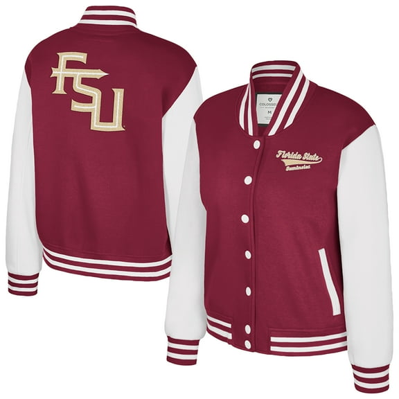 Women's Colosseum Garnet Florida State Seminoles French Baguette Full Snap Fleece Jacket