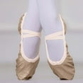 thumbnail image 2 of Xfvqtps Ballet Shoes for Girls Soft Sole Non Slip Cross Elastic Straps Glitter Canvas Dance Shoes for Gymnastics Performance Gold, 2 of 7