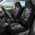 thumbnail image 2 of Renewold Skull Butterfly Car Seat Cover for Front Seat Set of 2, Breathable Front Car Seat Cover Protection Interior Accessories Universal Fit Most Vehicles, 2 of 7