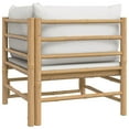 thumbnail image 3 of vidaXL Garden Corner Sofa with Light Grey Cushions Bamboo, 3 of 4