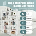 thumbnail image 4 of 6-Tier Tall Bookshelf with Stainless Steel Frame Freestanding Open Bookcases with Adjustable Foot Pads for Home Office Living Room, White, 4 of 8