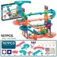 thumbnail image 4 of Magic Led Light Magnet Blocks Learning Educational Marble Run Race Magnetic Glowing for Girls and Boys Birthday Party Gifts Wangyu, 4 of 6