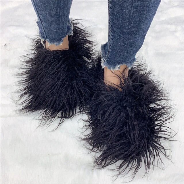 Factory Price New Designer Real Tan Sheep Fur Women Slides Slippers For Season With Customized Color