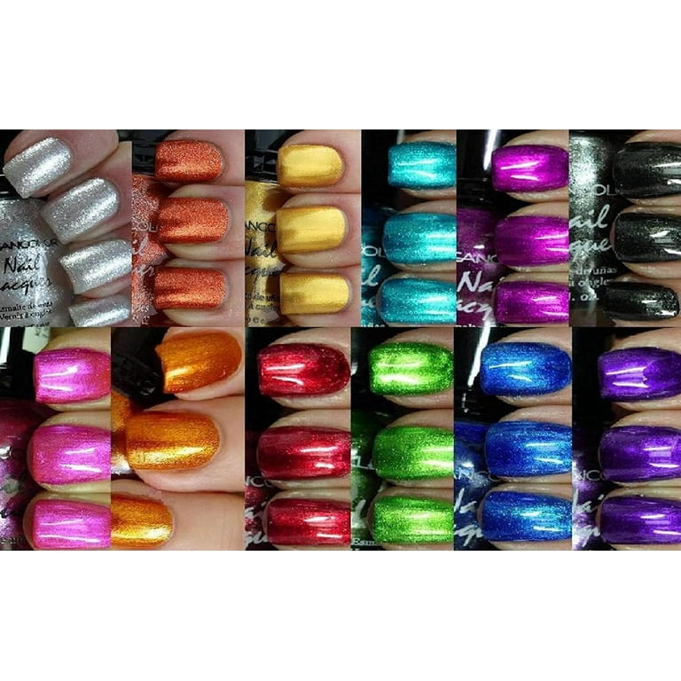 Kleancolor Metallic Full Size Nail Polish - 12-pc Set for Colored