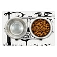thumbnail image 1 of Cat Pet Mat for Food and Water, Funny Kitty with Umbrella Dancing Under Street Lantern in Town Urban Humorous Print, Non-Slip Rubber Mat for Dogs and Cats, 18" X 12", by Ambesonne, 1 of 2