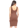 thumbnail image 3 of Yelete Lady's Scoop Neckline Body-Con Dress, Taupe L, 3 of 5
