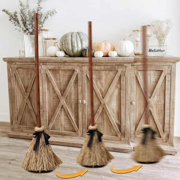 Floating Witch's Broom –Haunted Dancing Broom, Halloween Magic Broom, Magical Animated Halloween Brooms Moves, Haunted Sounds Moving Animated Broomstick, Party Decorations(1PC)