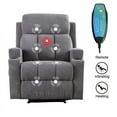 thumbnail image 5 of Bonzy Home Heated Manual Massage Recliner with Cup Holder Padded Breathable Fabric Recliner, Home Theater Seating，Light Gray, 5 of 11