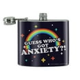 thumbnail image 2 of Guess Who's Got Anxiety Rainbow Funny Humor Stainless Steel 5oz Hip Drink Kidney Flask, 2 of 4