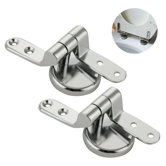 2PCS Replacement Toilet Seat Hinge Set Chrome Hinges With Fittings