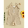 thumbnail image 2 of WEIKBMOL Toddler Baby Girl Summer Clothes 6M 1T 2T 3T 4T Sleeveless Ribbed Knitted Jumpsuit Shorts Overalls Baby One Piece Outfit, 2 of 8
