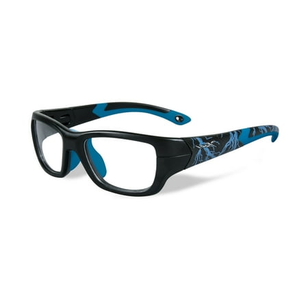 Wiley X WX Youth Flash Matte Black W Lightning / Electric Blue Sunglasses YFFLA04