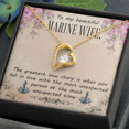 thumbnail image 5 of To My Wife The Greatest Love Story Marine Wife Forever Necklace w Message Card, 5 of 20