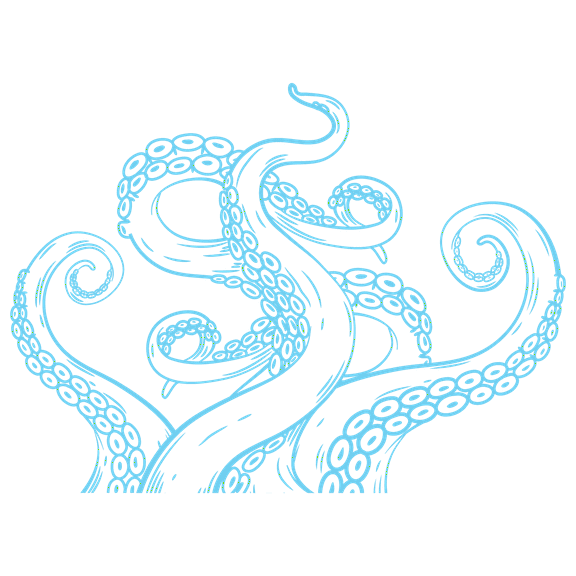 Vinyl Kids Bedroom Living Room Marine Creature Octopus Arms Decor Design Wall Art Decal | 22" x 28" Home Wall Cephalopoda Class Squid Arms Adhesive Kraken Tentacles Sea Animals Decoration Sticker