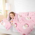 thumbnail image 4 of Homewish Xmas Santa Claus Queen Comforter Set for Child, Kawaii Pink Bow-tie Bedding Sets, Fairy Tale Princess Style Reversible Bedding Comforter Set, Luxury Bedroom Decor, 3 Pieces, 4 of 8
