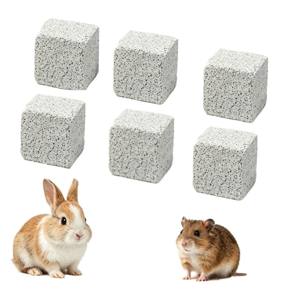 Rabbits Lava Blocks Teeth Grinding Stone Chew Toys for Hamster Chinchillas 6 Pcs