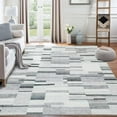 thumbnail image 1 of Hasoo 8' x 10' Area Rug Modern Geometric Color-Block Rug Machine Washable Rug Farmhouse Abstract Rug Non-Shedding Rug for Living Room, Grey, 1 of 5