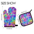 thumbnail image 2 of Yayeee Oven Mitts and Pot Holder Set of 4 Heat Resistant Kitchen Gloves Baking Hot Pad, Vibrant Geometric Pattern, 2 of 5