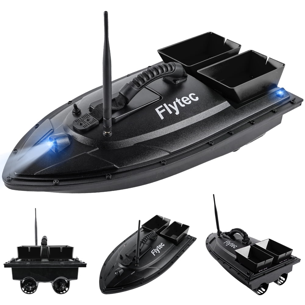 Flytec Fishing Bait Boat 500m Remote Control Bait Boat Dual Motor RC Fish Finder 1.5KG Loading with LED Light for Fishing Walmart